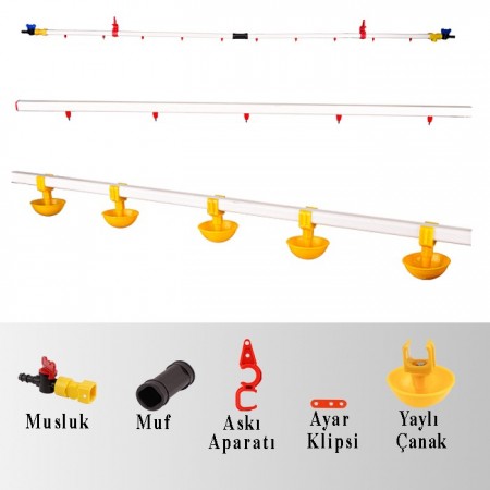 TavPet Nipel Suluk Sistemi 50 Metre Hat Küçük Yaylı Çanaklı