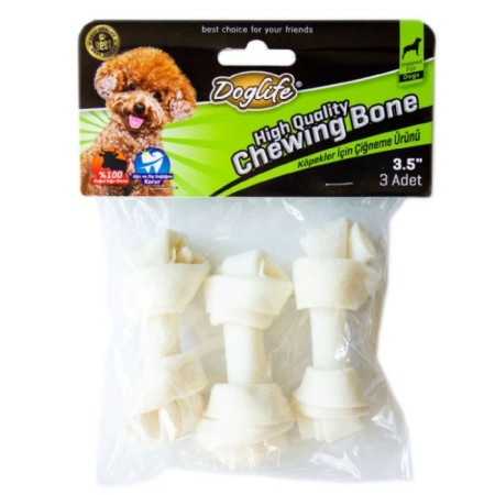 Doglife Düğümlü Köpek Çiğneme Kemiği Beyaz 18-20gr/Ad. 3lü