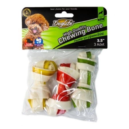 Dogilife Düğümlü Kemik Renkli 20/Gr Adet 3lü 