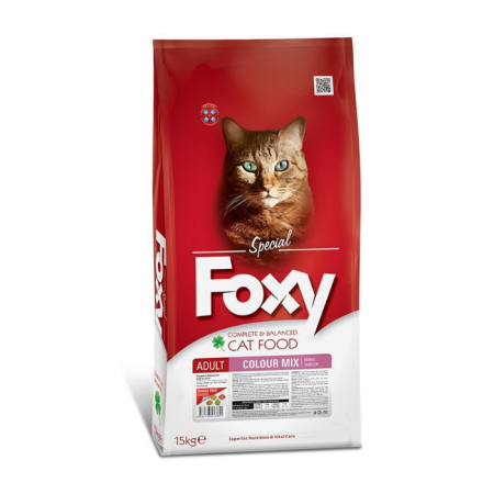 Foxy Colour Mix Şekersiz Renkli Taneli Yetişkin Kedi Maması 15 Kg