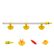 TavPet Civcivler İçin Eko Nipel Suluk Sistemi 60 Cm 3 Nipelli Küçük Yaylı Çanaklı