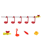 TavPet Nipel Suluk Sistemi 40 Tavukluk 100 cm 5 Nipelli Askılı Çanaklı