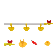 TavPet Civcivler İçin Nipel Suluk Sistemi 60 cm 3 Nipelli Küçük Yaylı Çanaklı