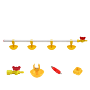 TavPet Civcivler İçin Nipel Suluk Sistemi 80 cm 4 Nipelli Küçük Yaylı Çanaklı