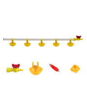 TavPet Civcivler İçin Nipel Suluk Sistemi 100 cm 5 Nipelli Küçük Yaylı Çanaklı